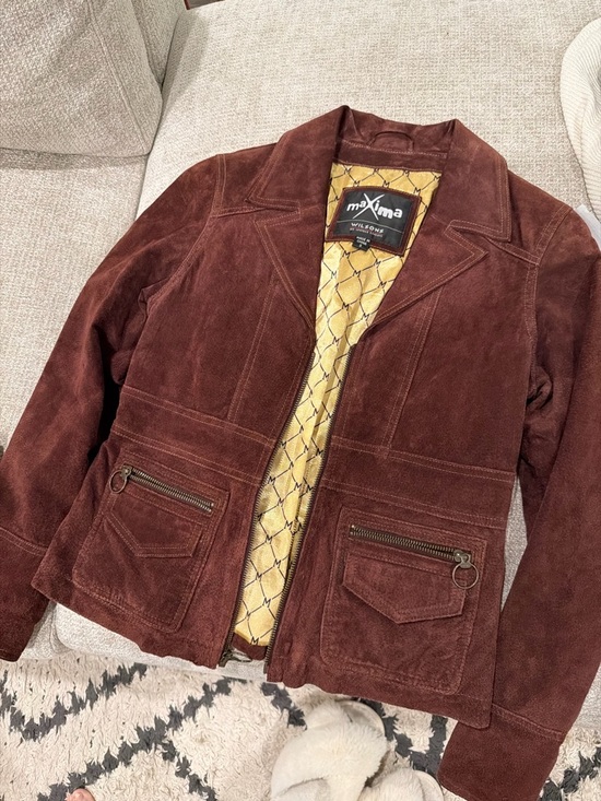 Wilsons Leather Jackets & Blazers - Maxima Wilson’s Leather Women's Brown Suede Zip Jacket